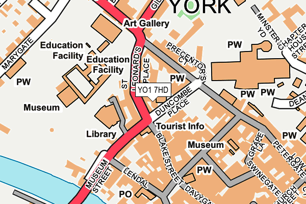 YO1 7HD map - OS OpenMap – Local (Ordnance Survey)
