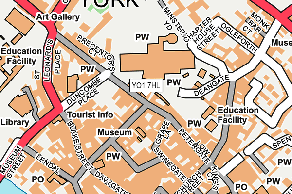 YO1 7HL map - OS OpenMap – Local (Ordnance Survey)
