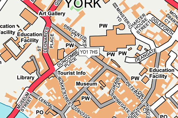 YO1 7HS map - OS OpenMap – Local (Ordnance Survey)