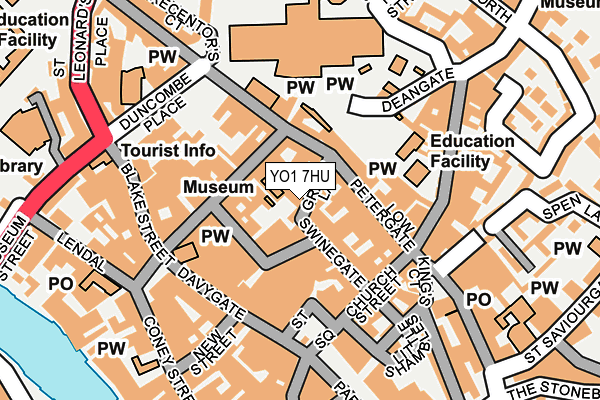 YO1 7HU map - OS OpenMap – Local (Ordnance Survey)