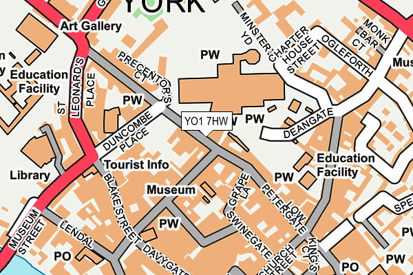 YO1 7HW map - OS OpenMap – Local (Ordnance Survey)