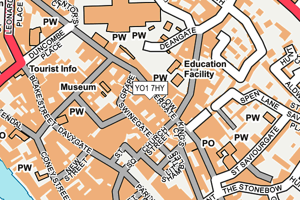 YO1 7HY map - OS OpenMap – Local (Ordnance Survey)