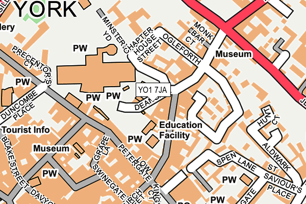 YO1 7JA map - OS OpenMap – Local (Ordnance Survey)