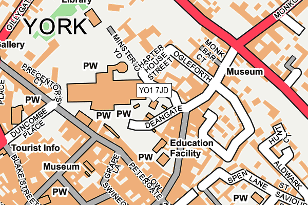 YO1 7JD map - OS OpenMap – Local (Ordnance Survey)