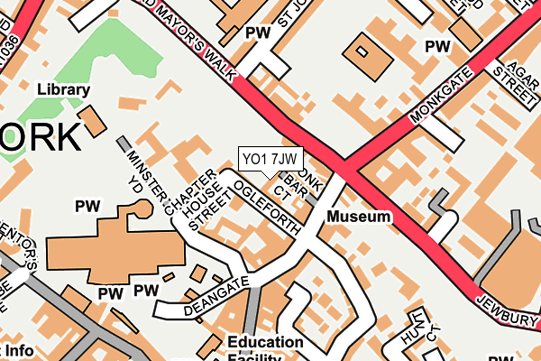 YO1 7JW map - OS OpenMap – Local (Ordnance Survey)