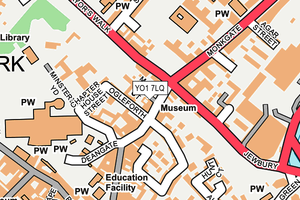 YO1 7LQ map - OS OpenMap – Local (Ordnance Survey)
