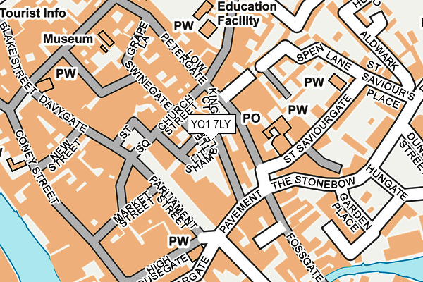 YO1 7LY map - OS OpenMap – Local (Ordnance Survey)