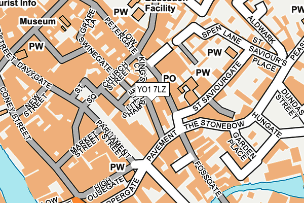 YO1 7LZ map - OS OpenMap – Local (Ordnance Survey)