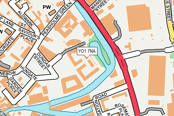 YO1 7NA map - OS OpenMap – Local (Ordnance Survey)