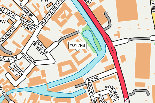 YO1 7NB map - OS OpenMap – Local (Ordnance Survey)