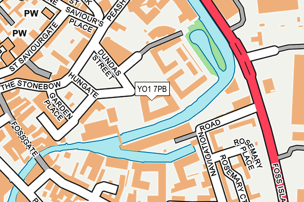 YO1 7PB map - OS OpenMap – Local (Ordnance Survey)