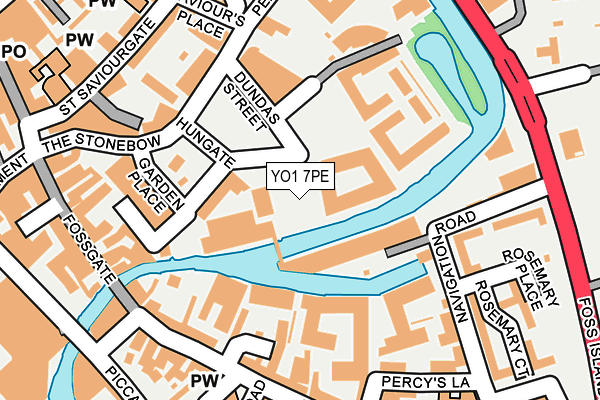 YO1 7PE map - OS OpenMap – Local (Ordnance Survey)