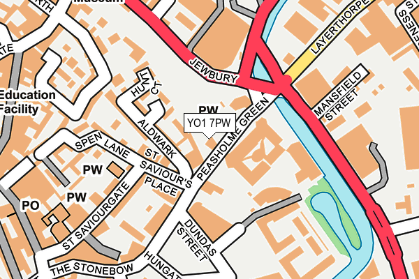 YO1 7PW map - OS OpenMap – Local (Ordnance Survey)