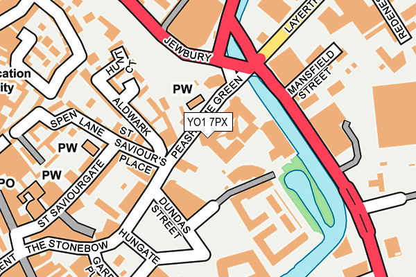 YO1 7PX map - OS OpenMap – Local (Ordnance Survey)
