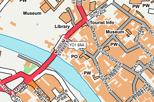 YO1 8AA map - OS OpenMap – Local (Ordnance Survey)