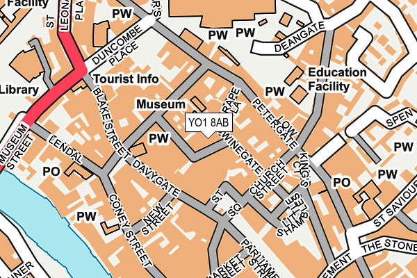 YO1 8AB map - OS OpenMap – Local (Ordnance Survey)