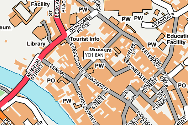 YO1 8AN map - OS OpenMap – Local (Ordnance Survey)