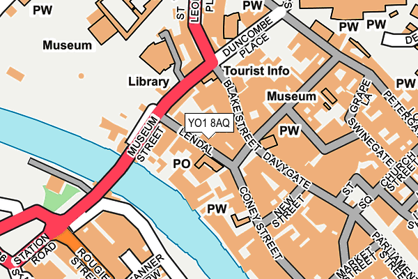 YO1 8AQ map - OS OpenMap – Local (Ordnance Survey)