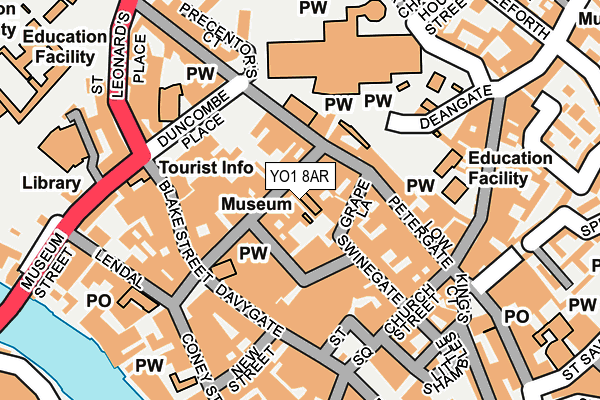 YO1 8AR map - OS OpenMap – Local (Ordnance Survey)