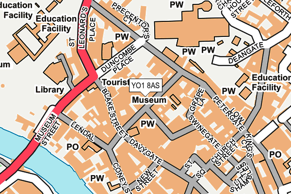 YO1 8AS map - OS OpenMap – Local (Ordnance Survey)