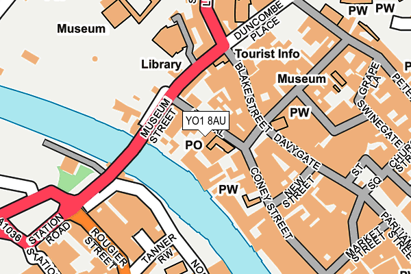 YO1 8AU map - OS OpenMap – Local (Ordnance Survey)