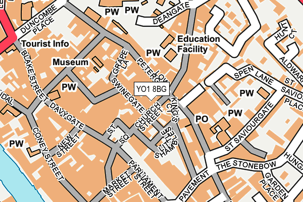 YO1 8BG map - OS OpenMap – Local (Ordnance Survey)