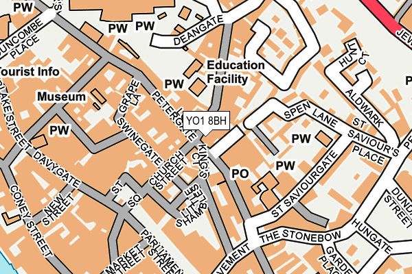 YO1 8BH map - OS OpenMap – Local (Ordnance Survey)