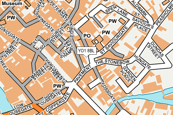YO1 8BL map - OS OpenMap – Local (Ordnance Survey)