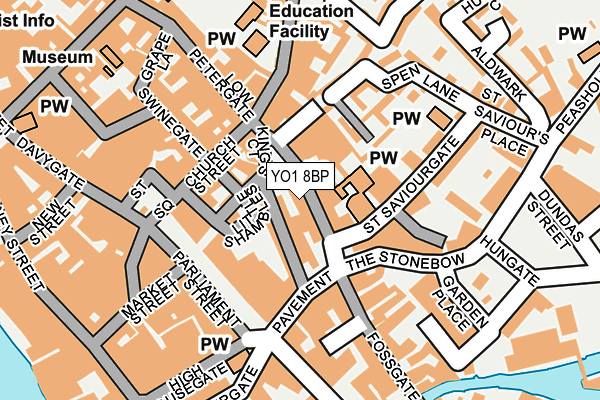 YO1 8BP map - OS OpenMap – Local (Ordnance Survey)