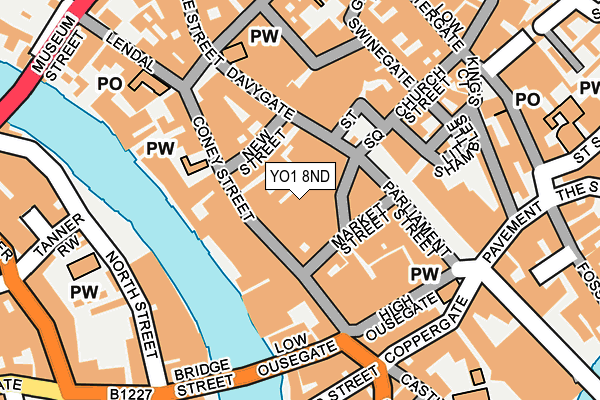 YO1 8ND map - OS OpenMap – Local (Ordnance Survey)