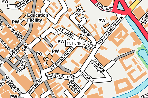 YO1 8NN map - OS OpenMap – Local (Ordnance Survey)