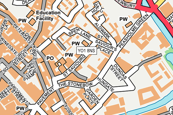 YO1 8NS map - OS OpenMap – Local (Ordnance Survey)