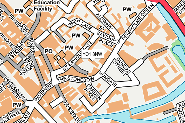YO1 8NW map - OS OpenMap – Local (Ordnance Survey)