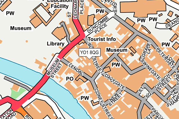 YO1 8QG map - OS OpenMap – Local (Ordnance Survey)