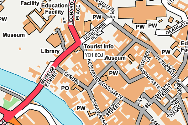 YO1 8QJ map - OS OpenMap – Local (Ordnance Survey)