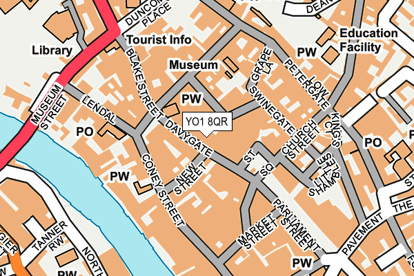 YO1 8QR map - OS OpenMap – Local (Ordnance Survey)