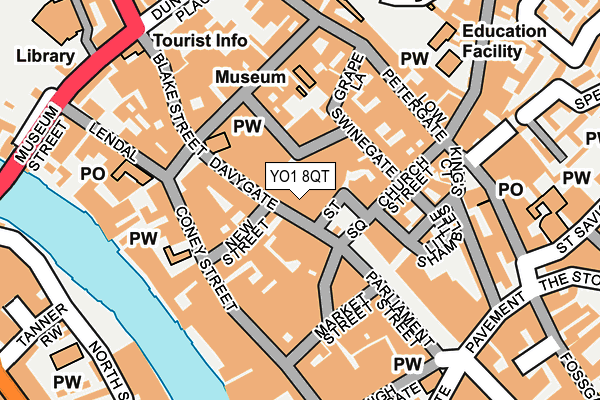 YO1 8QT map - OS OpenMap – Local (Ordnance Survey)
