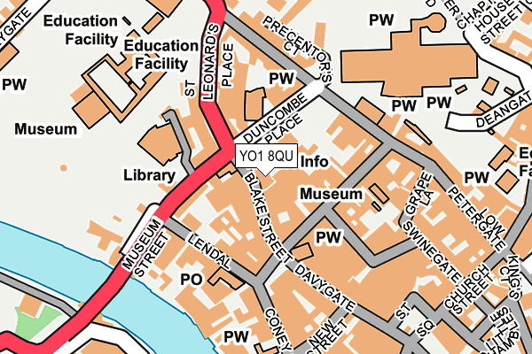 YO1 8QU map - OS OpenMap – Local (Ordnance Survey)