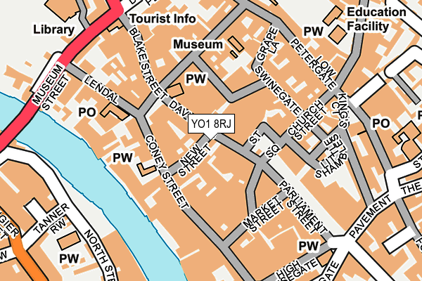 YO1 8RJ map - OS OpenMap – Local (Ordnance Survey)