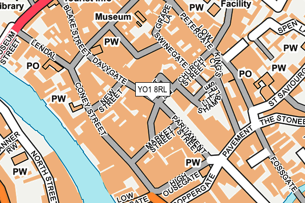 YO1 8RL map - OS OpenMap – Local (Ordnance Survey)