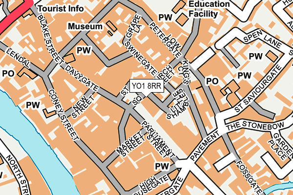 YO1 8RR map - OS OpenMap – Local (Ordnance Survey)