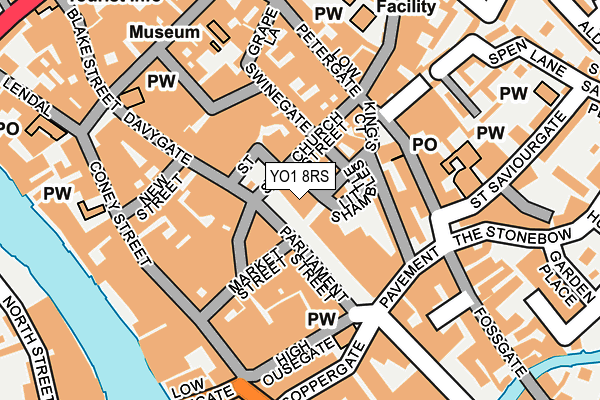 YO1 8RS map - OS OpenMap – Local (Ordnance Survey)