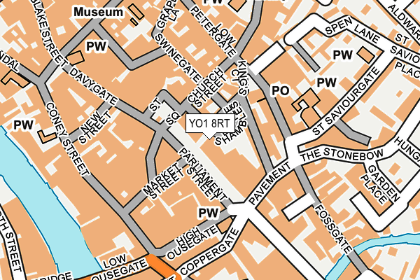 YO1 8RT map - OS OpenMap – Local (Ordnance Survey)