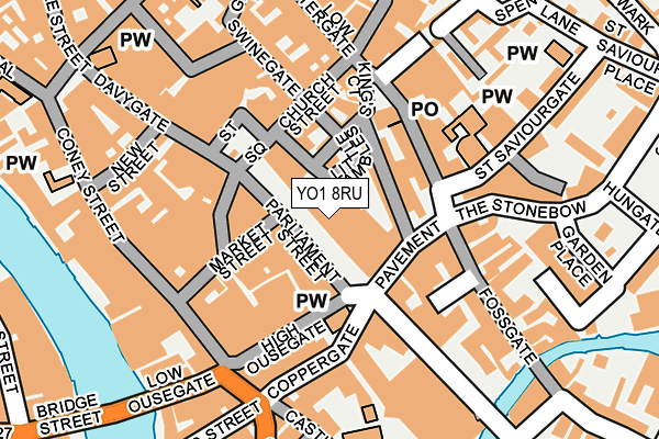 YO1 8RU map - OS OpenMap – Local (Ordnance Survey)