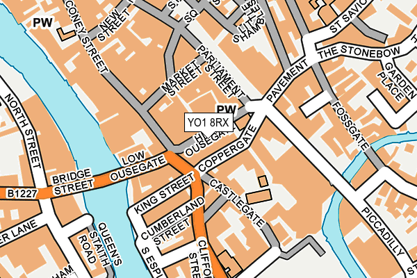 YO1 8RX map - OS OpenMap – Local (Ordnance Survey)