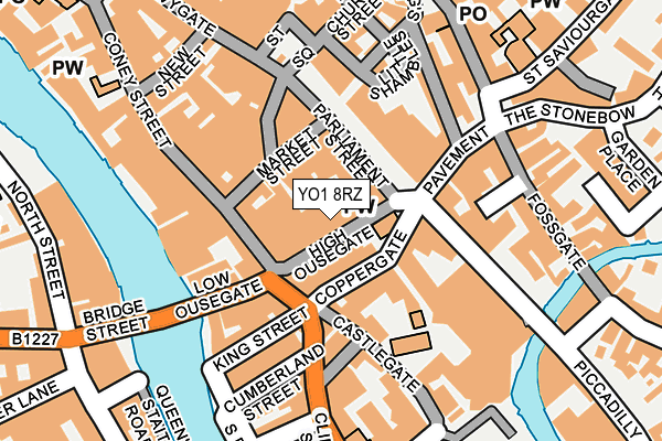 YO1 8RZ map - OS OpenMap – Local (Ordnance Survey)