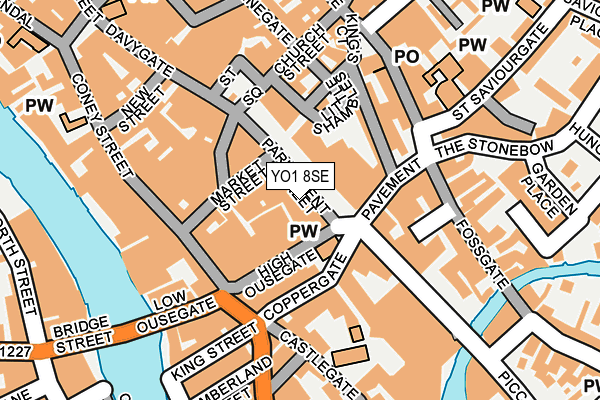 YO1 8SE map - OS OpenMap – Local (Ordnance Survey)