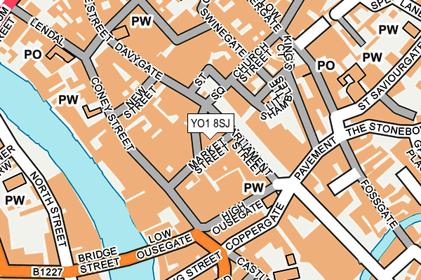 YO1 8SJ map - OS OpenMap – Local (Ordnance Survey)