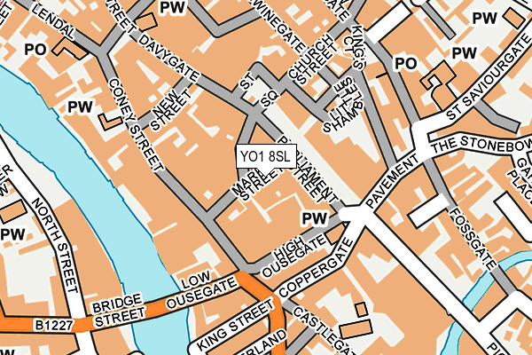 YO1 8SL map - OS OpenMap – Local (Ordnance Survey)