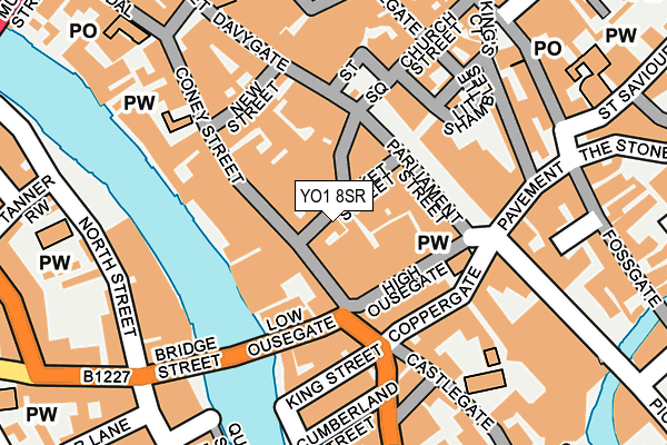 YO1 8SR map - OS OpenMap – Local (Ordnance Survey)